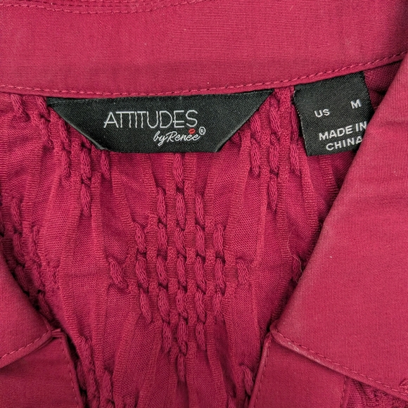 Attitudes by Renee Sleeveless V-Neck Blouse in Berry - Picture 5 of 6